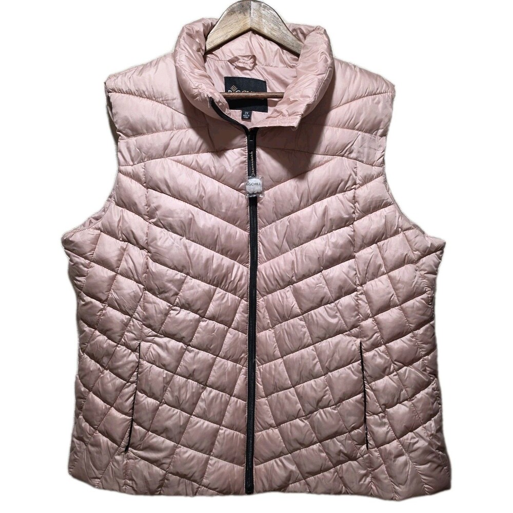NWT Big Chill Down Blend Puffer Vest Pink  Plus 2X